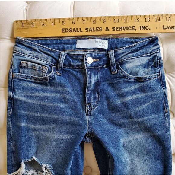 Buckle BRIDGE BY GLY Low Rise Ankle Skinny Stretch Jeans 26 Distressed - Picture 14 of 16